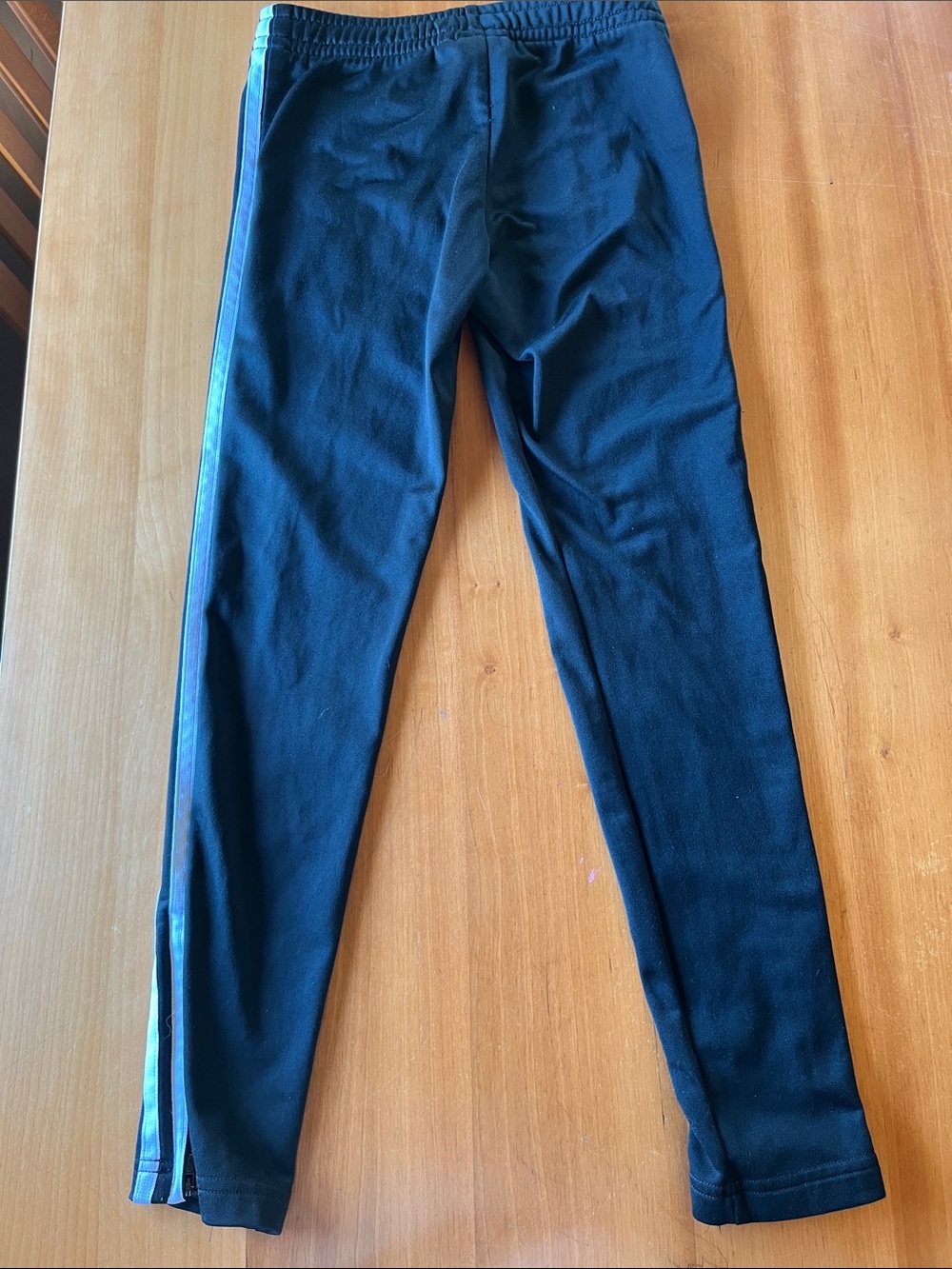 adidas Kids Black Track Pants with White Side Stripes - Picture 2 of 3